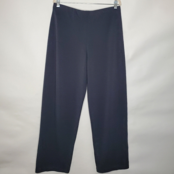 Eileen Fisher Wool Blend Hi-Rise Pants Size L Gray Stretch Pull-on Career - Picture 1 of 13